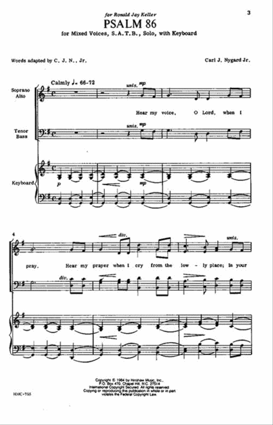 Psalm 86 Psalm 86 4-Part scores gallery preview page 2