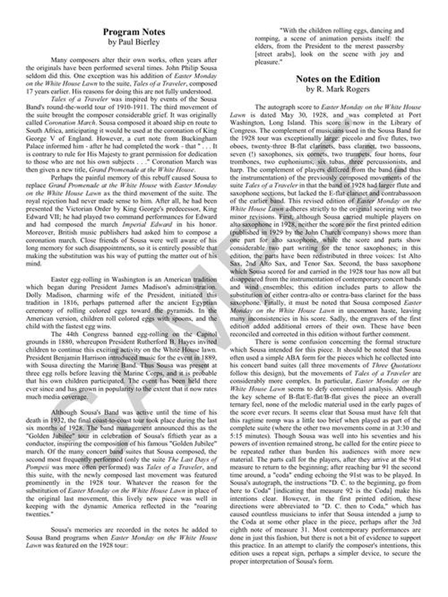 Easter Monday on the White House Lawn Concert Band scores gallery preview page 3