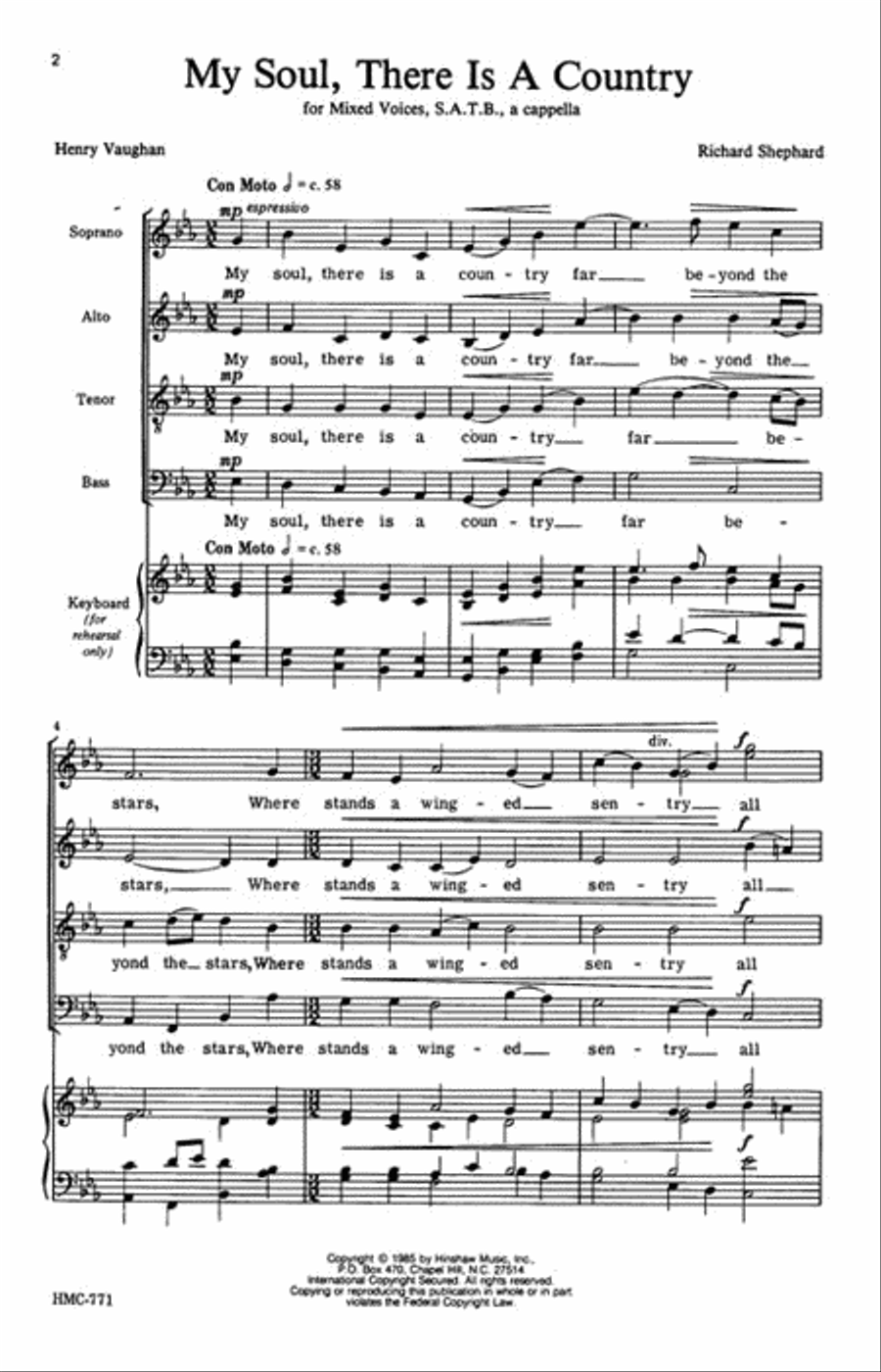 My Soul, There Is a Country 4-Part scores gallery preview page 2