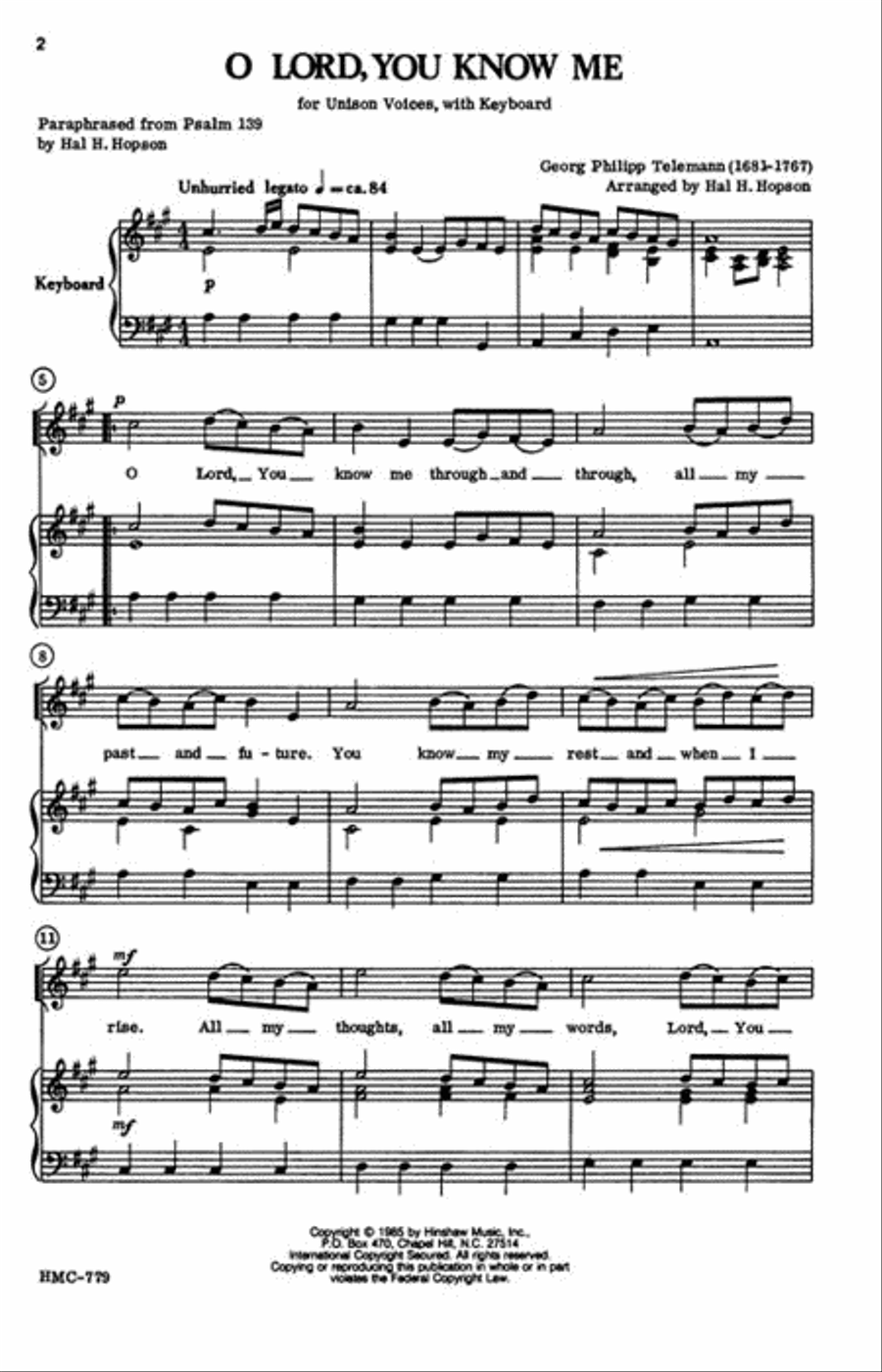 O Lord, You Know Me O Lord, You Know Me Unison Choir scores gallery preview page 2