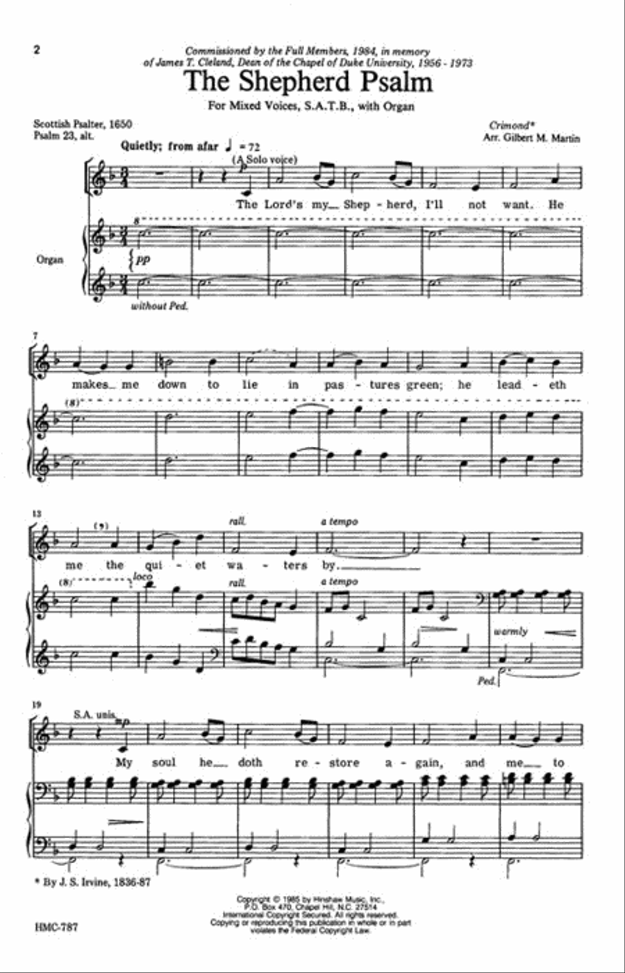 The Shepherd Psalm The Shepherd Psalm 4-Part scores gallery preview page 2