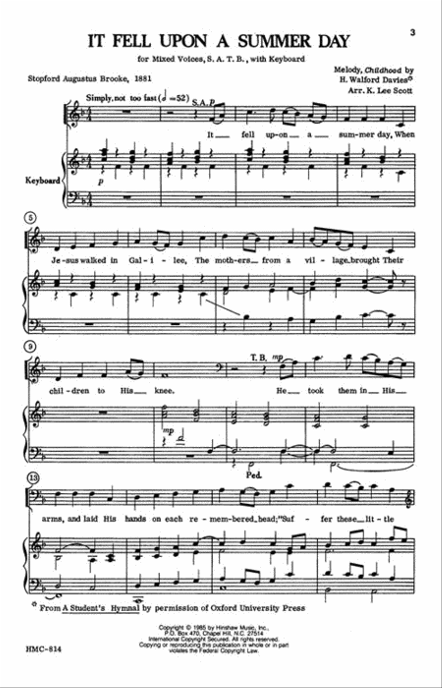 It Fell upon a Summer Day 4-Part scores gallery preview page 2