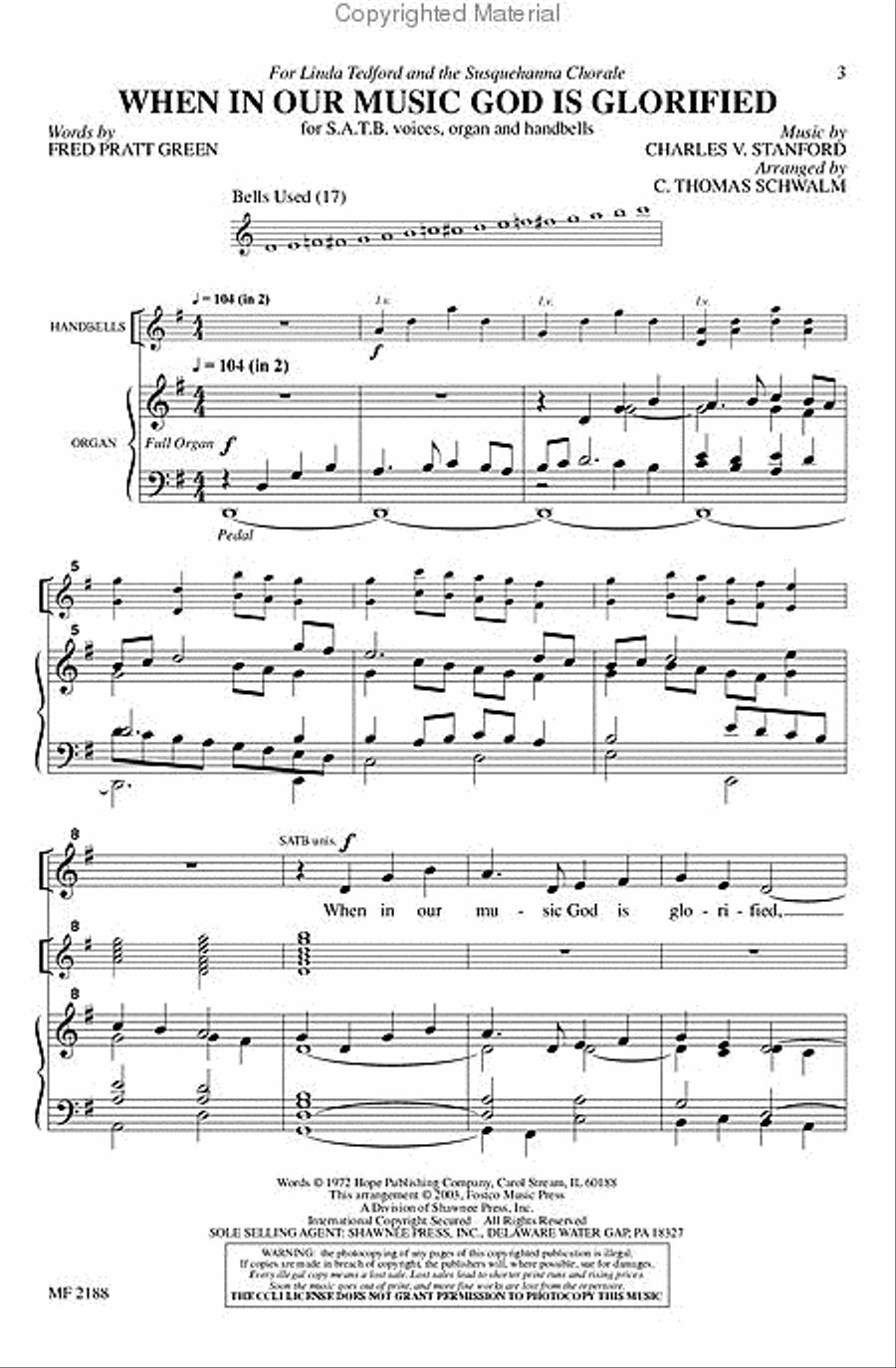 When in Our Music God Is Glorified 4-Part scores gallery preview page 2