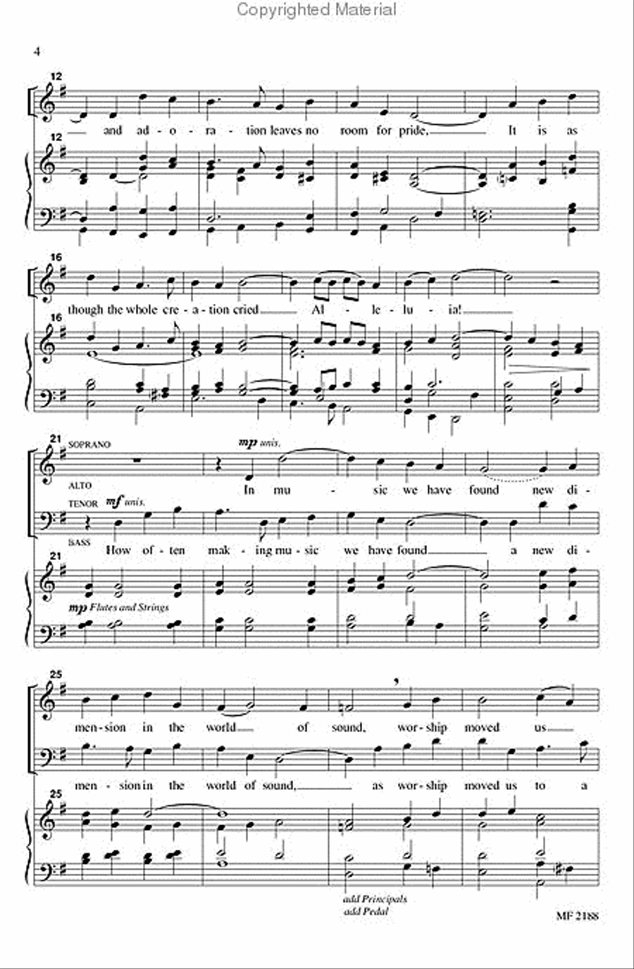 When in Our Music God Is Glorified 4-Part scores gallery preview page 3