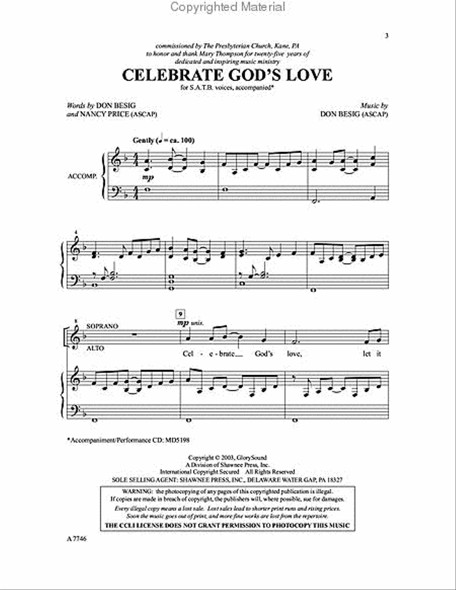 Celebrate God's Love Celebrate God's Love 4-Part scores gallery preview page 2