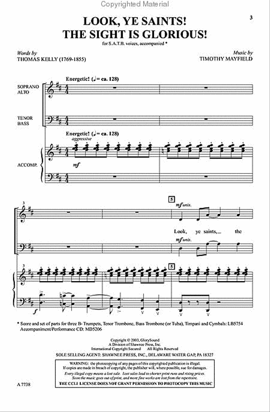 Look Ye Saints, The Sight Is Glorious 4-Part scores gallery preview page 2