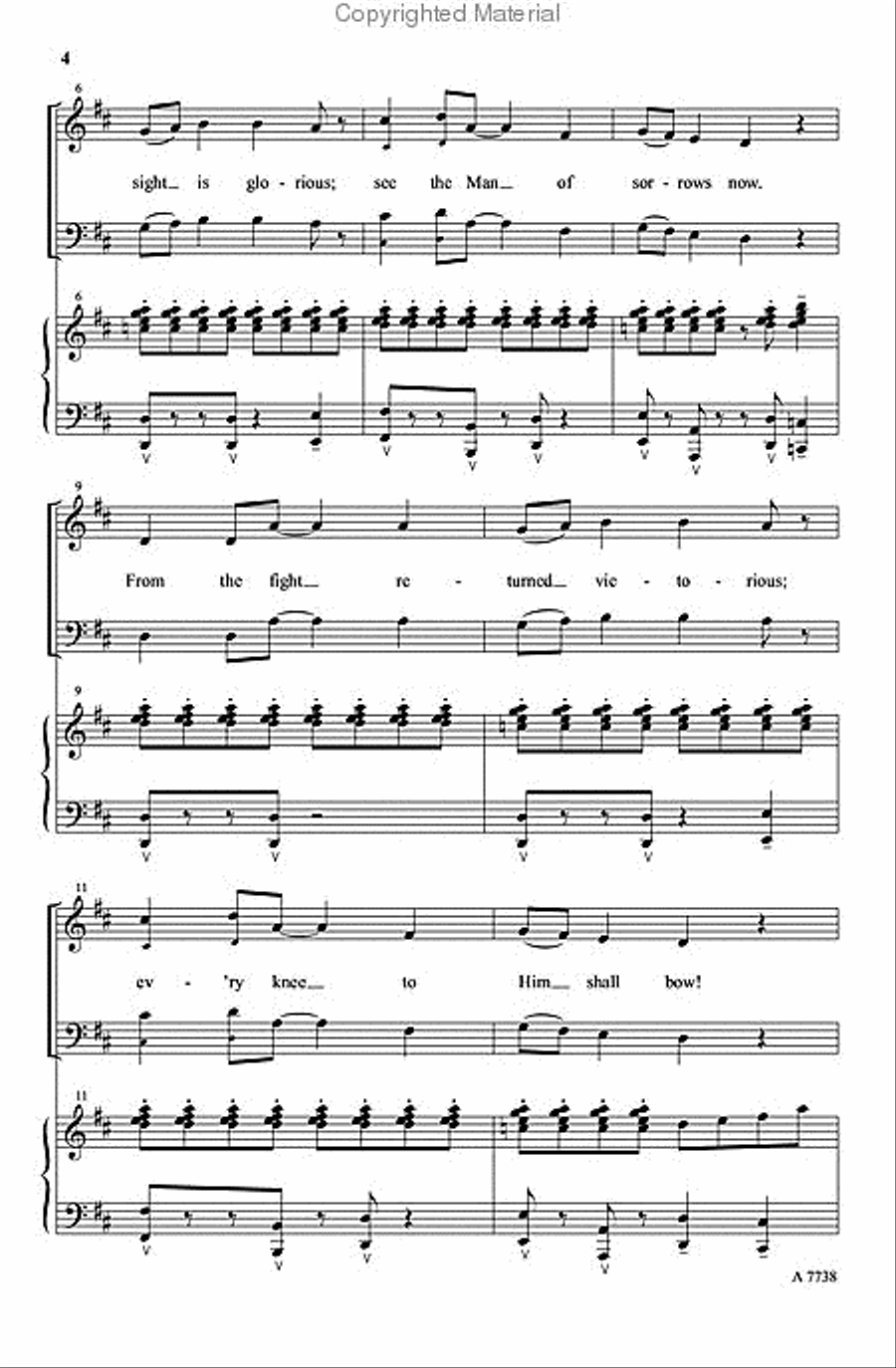 Look Ye Saints, The Sight Is Glorious 4-Part scores gallery preview page 3