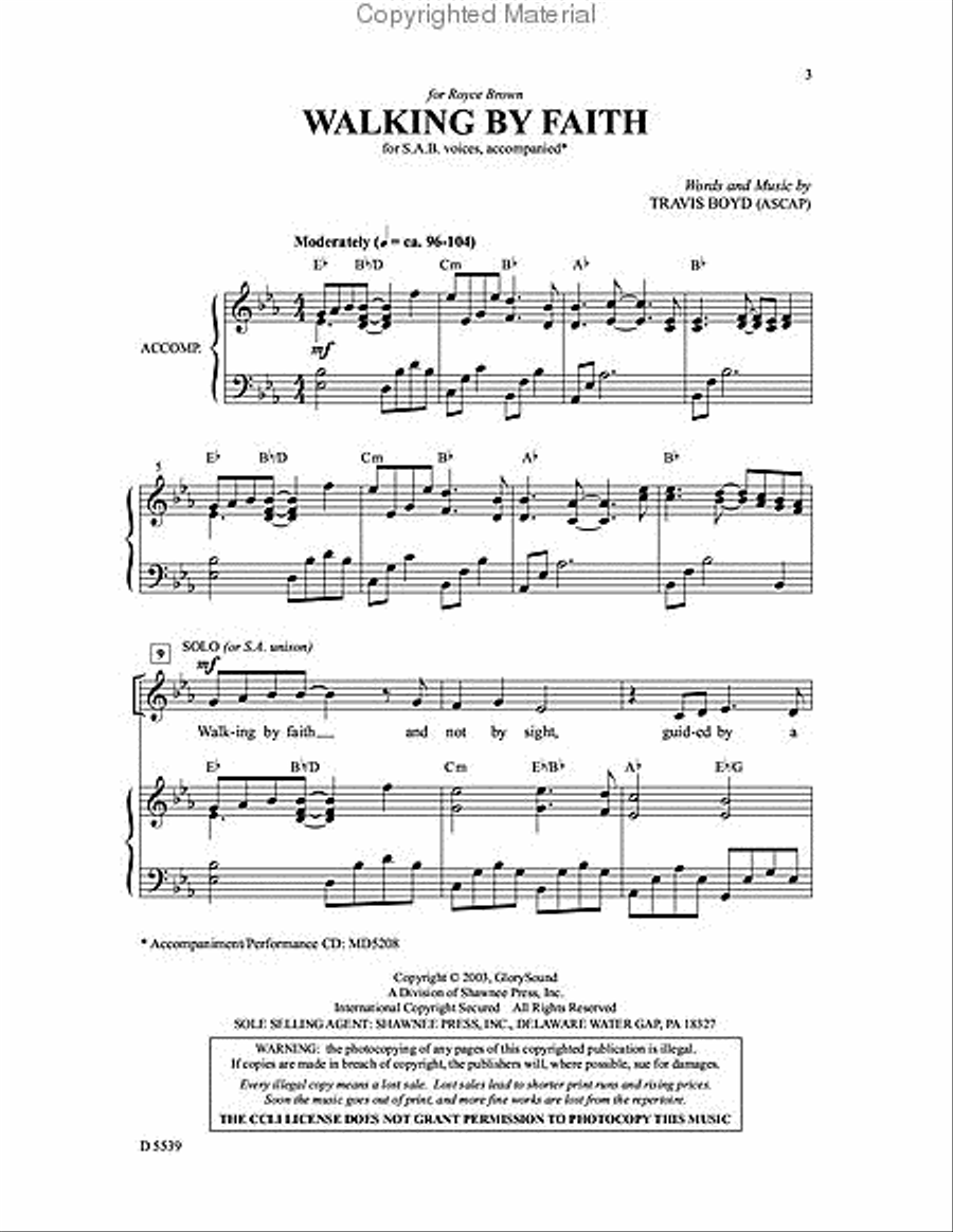 Walking by Faith Walking by Faith 3-Part scores gallery preview page 2