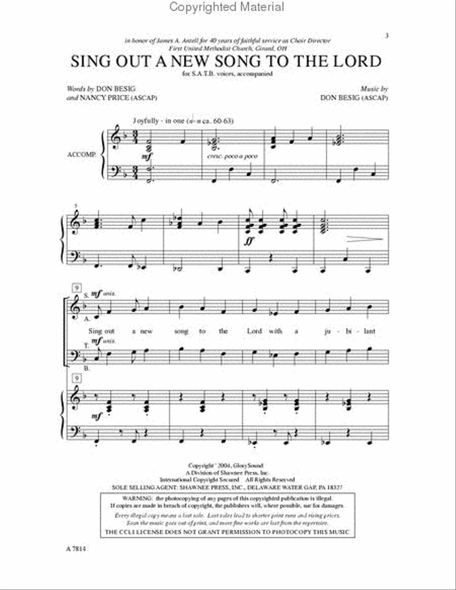 Sing Out a New Song to the Lord 4-Part scores gallery preview page 2