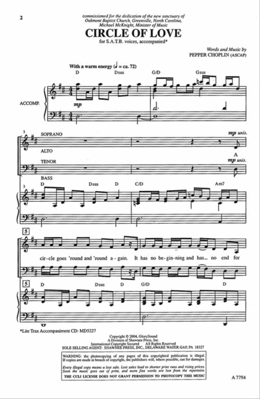 Circle of Love Circle of Love 4-Part scores gallery preview page 2