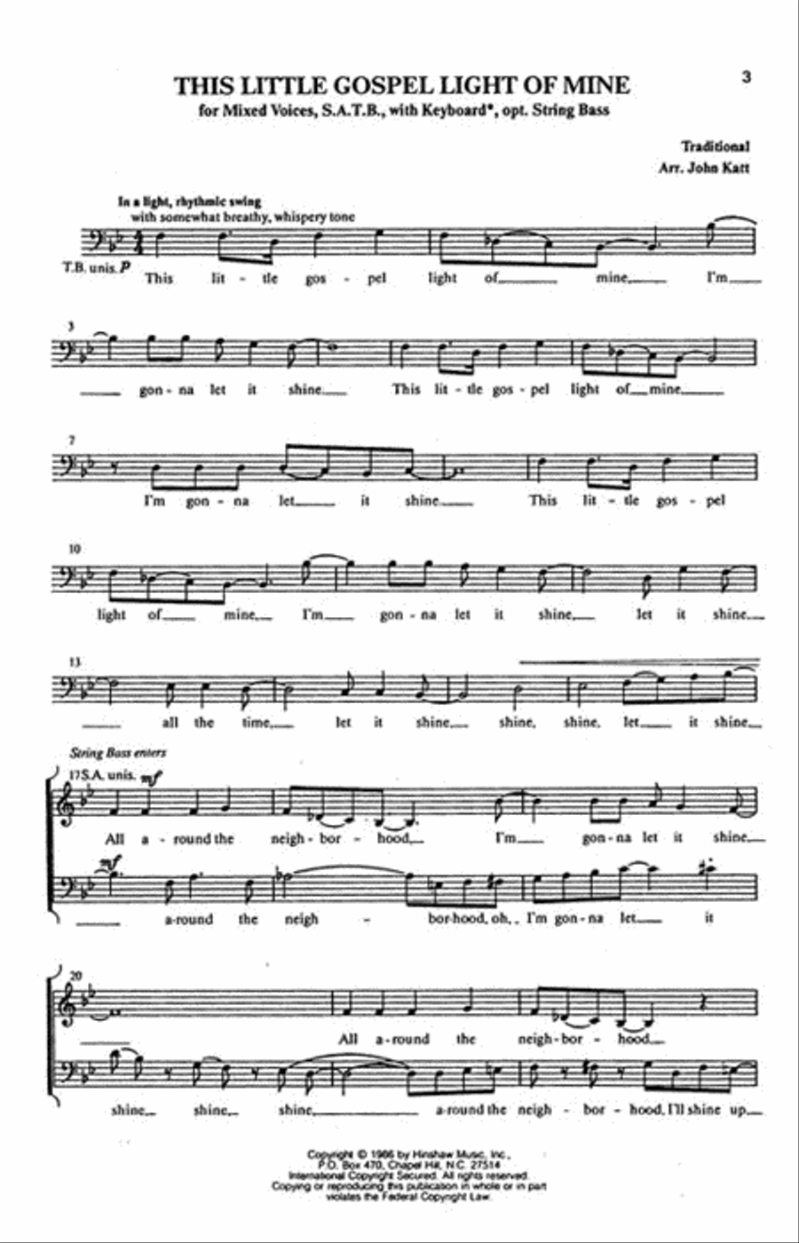 This Little Gospel Light Of Mine 4-Part scores gallery preview page 2