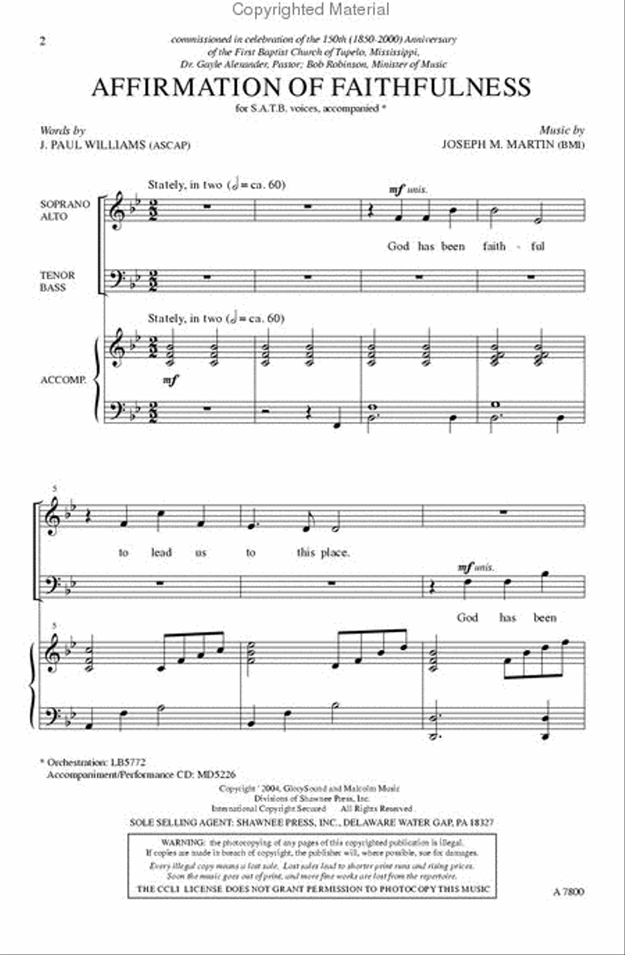 Affirmation of Faithfulness 4-Part scores gallery preview page 2