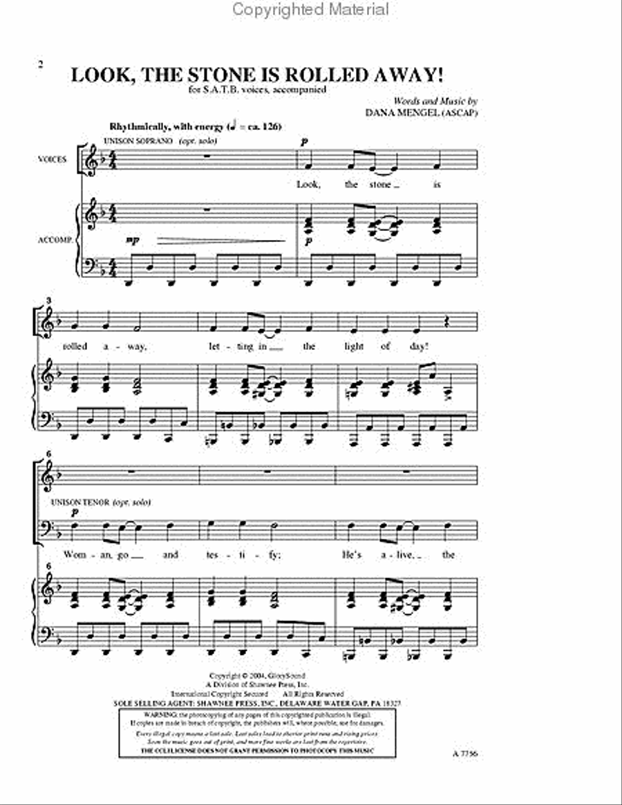 Look, The Stone Is Rolled Away! 4-Part scores gallery preview page 2