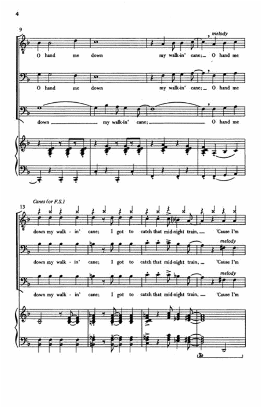 Hand Me Down My Walking Cane 3-Part scores gallery preview page 3