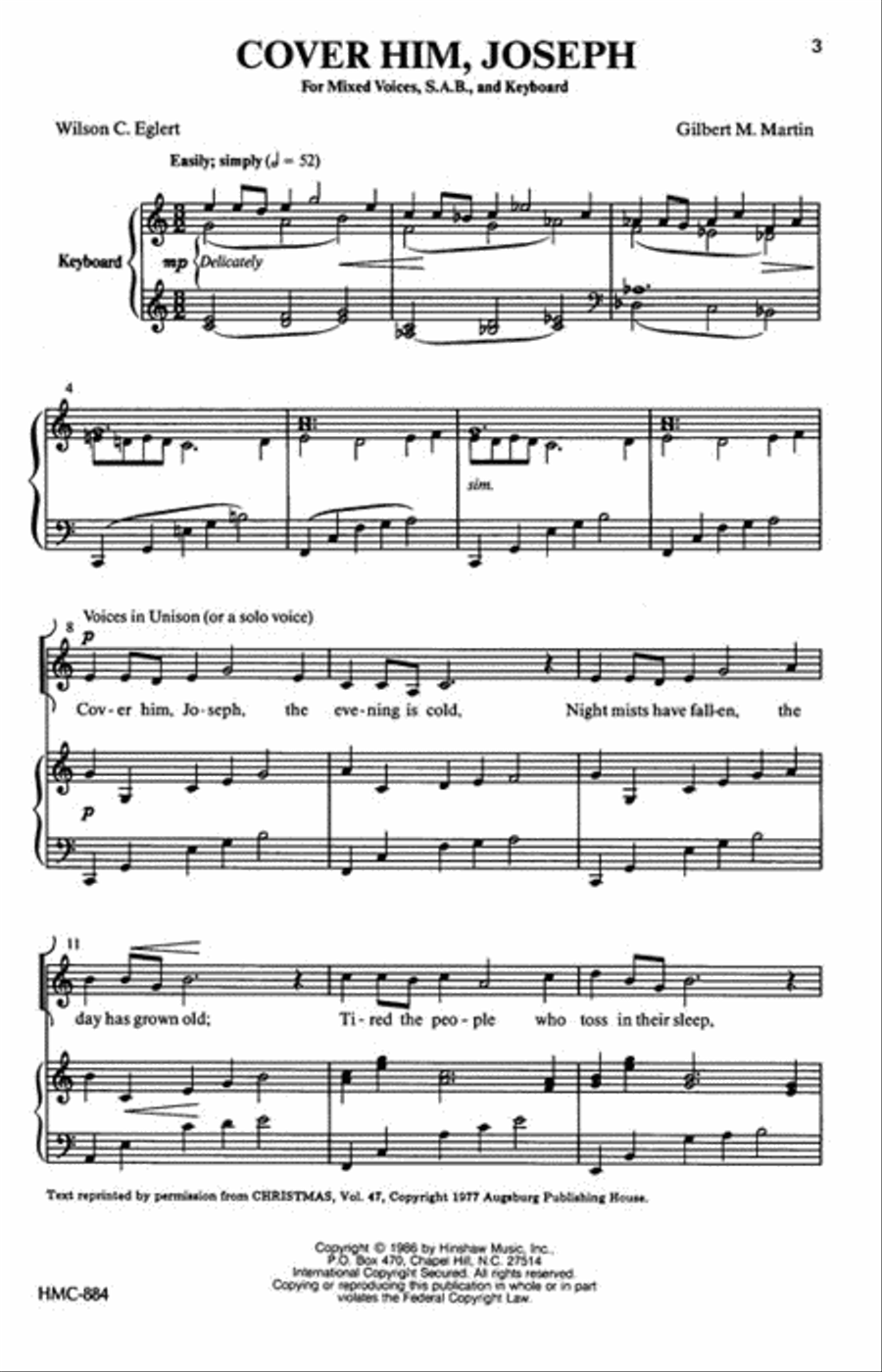 Cover Him Joseph Cover Him Joseph 3-Part scores gallery preview page 2