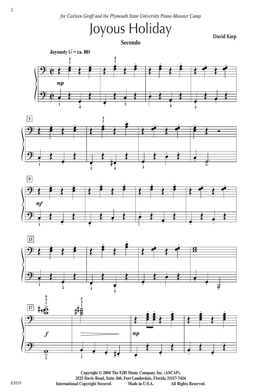 Joyous Holiday Joyous Holiday Piano Solo scores gallery preview page 2