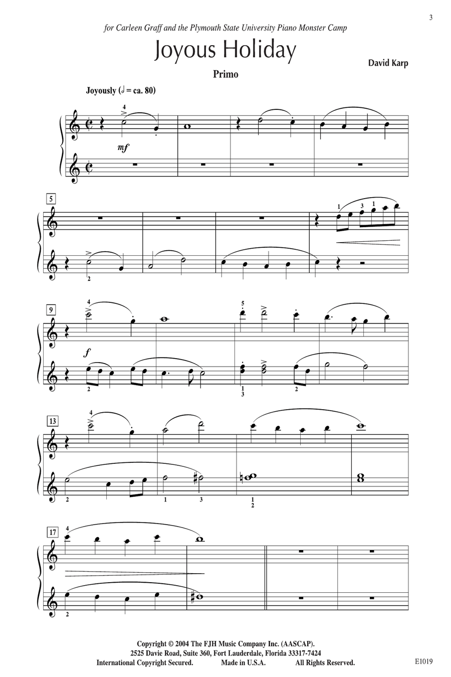 Joyous Holiday Joyous Holiday Piano Solo scores gallery preview page 3