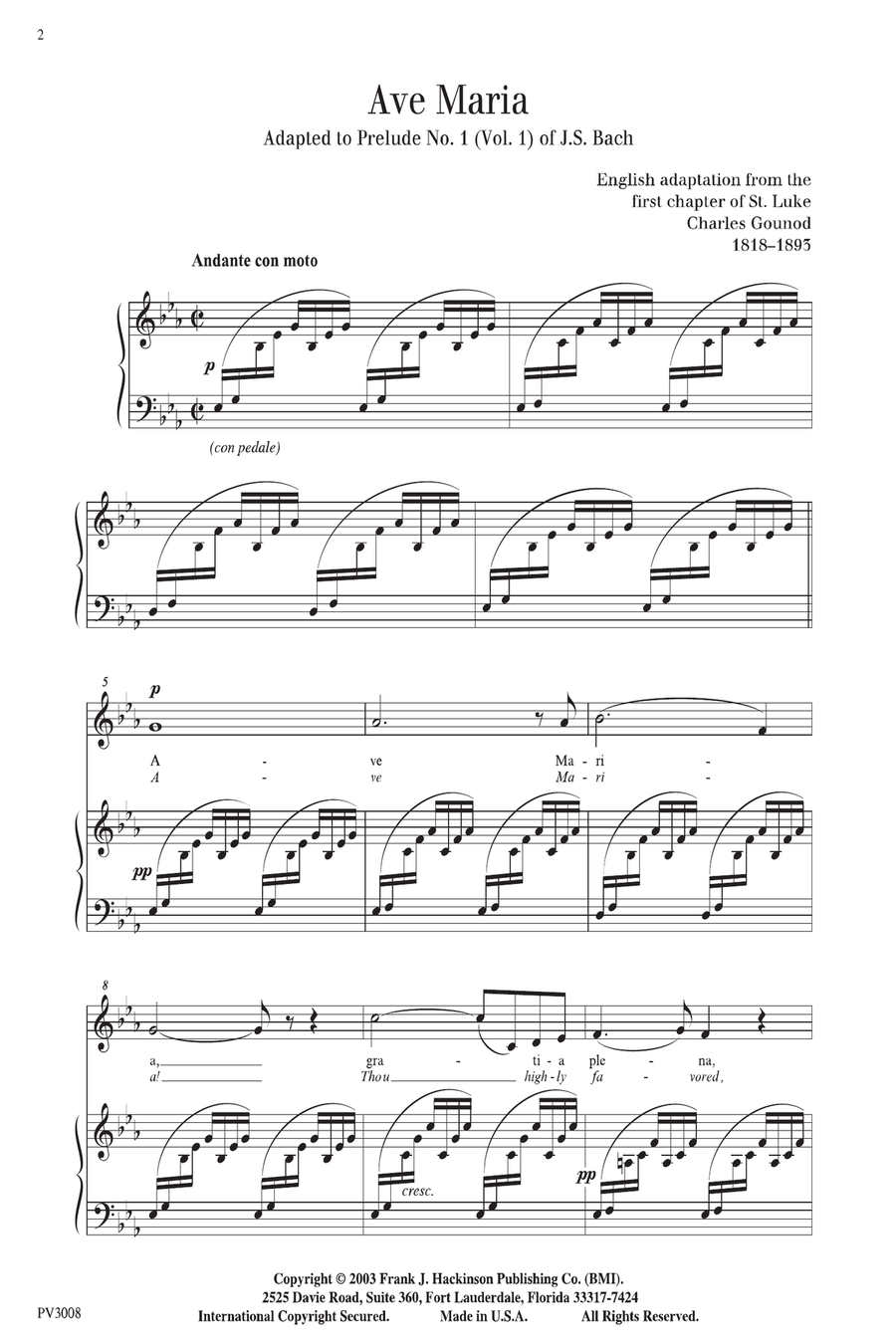 Ave Maria, For Medium Voice and Piano Medium Voice scores gallery preview page 2