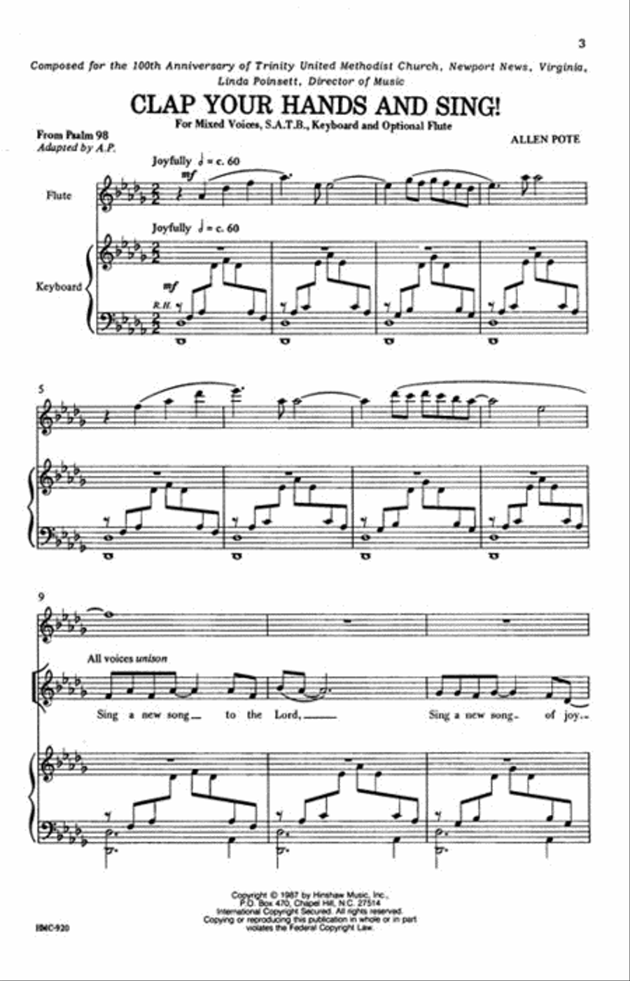 Clap Your Hands And Sing 4-Part scores gallery preview page 2