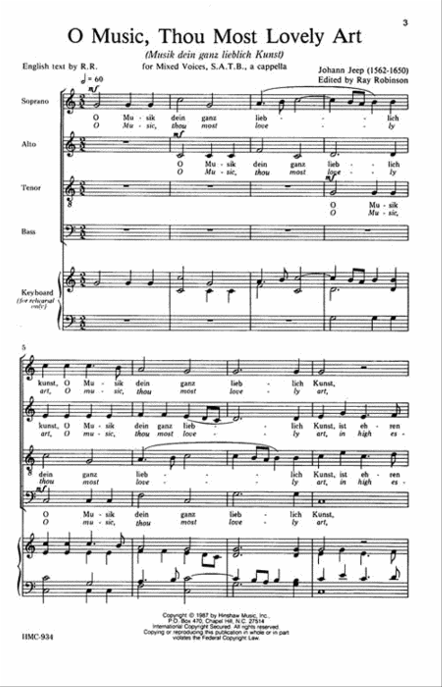 O Music, Thou Most Lovely Art 4-Part scores gallery preview page 2