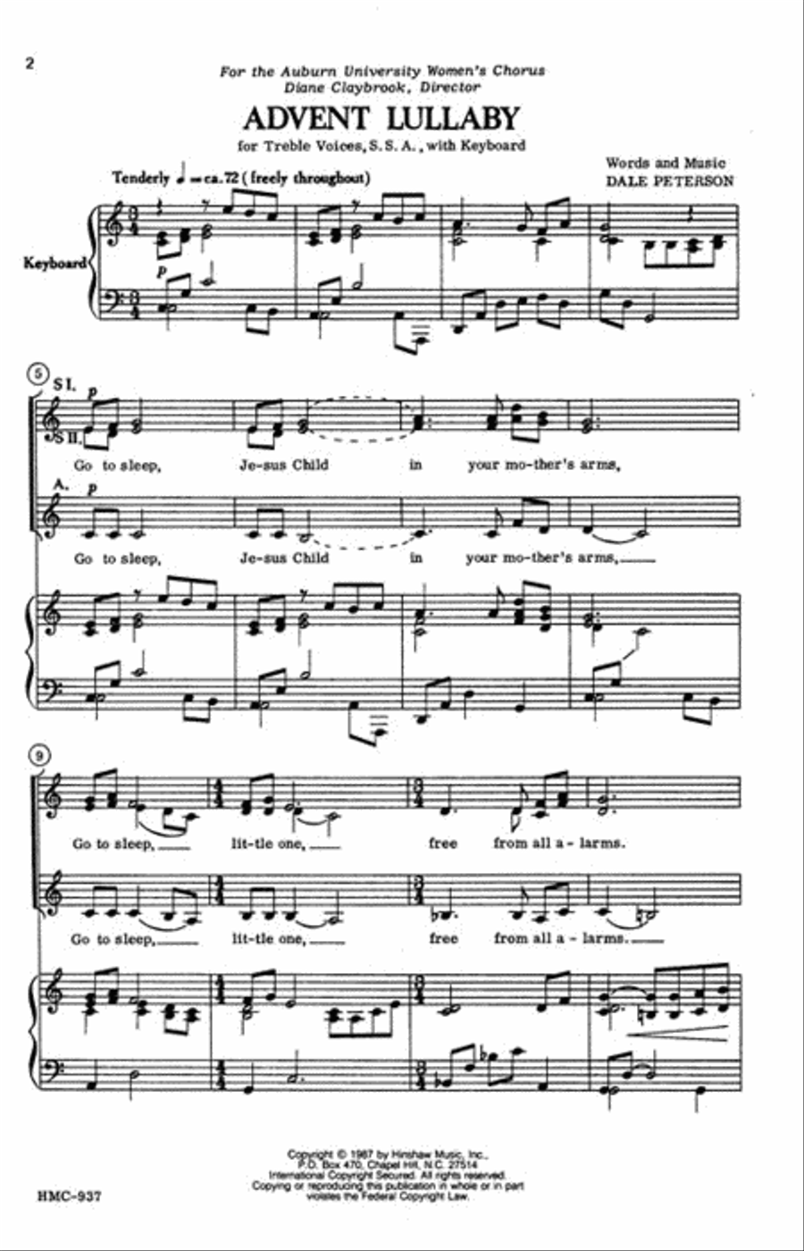 Advent Lullaby Advent Lullaby SSA scores gallery preview page 2