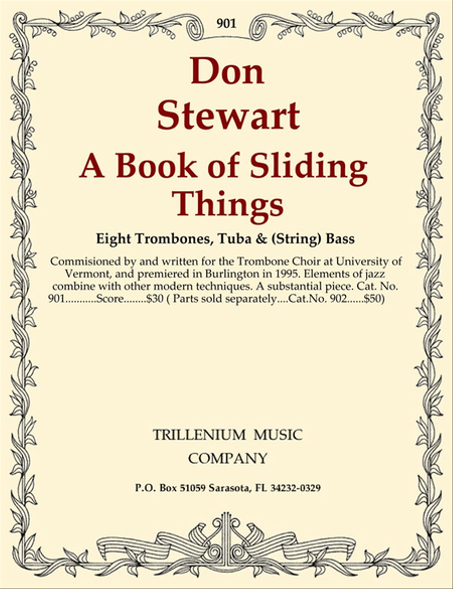 A Book of Sliding Things Trombone scores gallery preview page 1