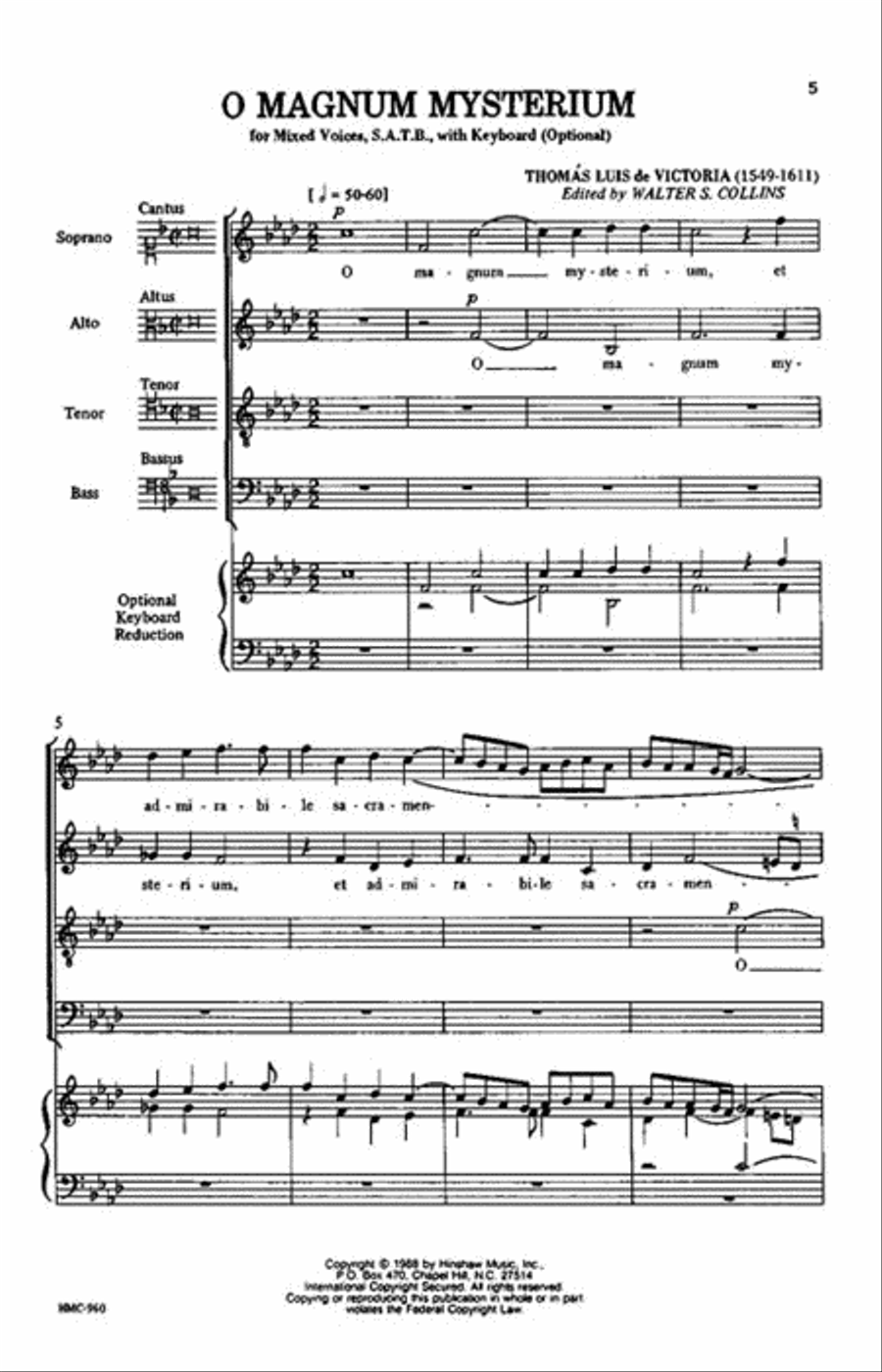 O Magnum Mysterium O Magnum Mysterium 4-Part scores gallery preview page 2
