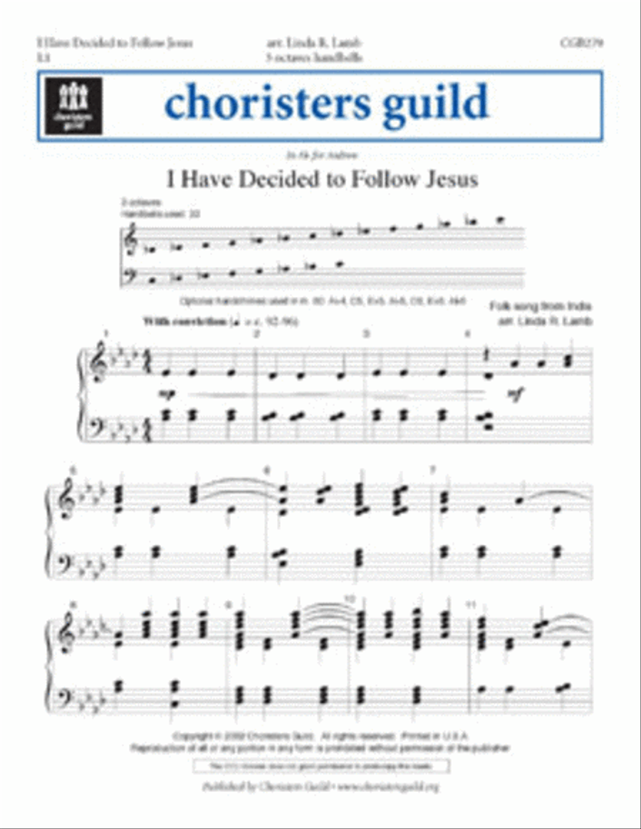 I Have Decided to Follow Jesus 3-Octaves scores gallery preview page 1