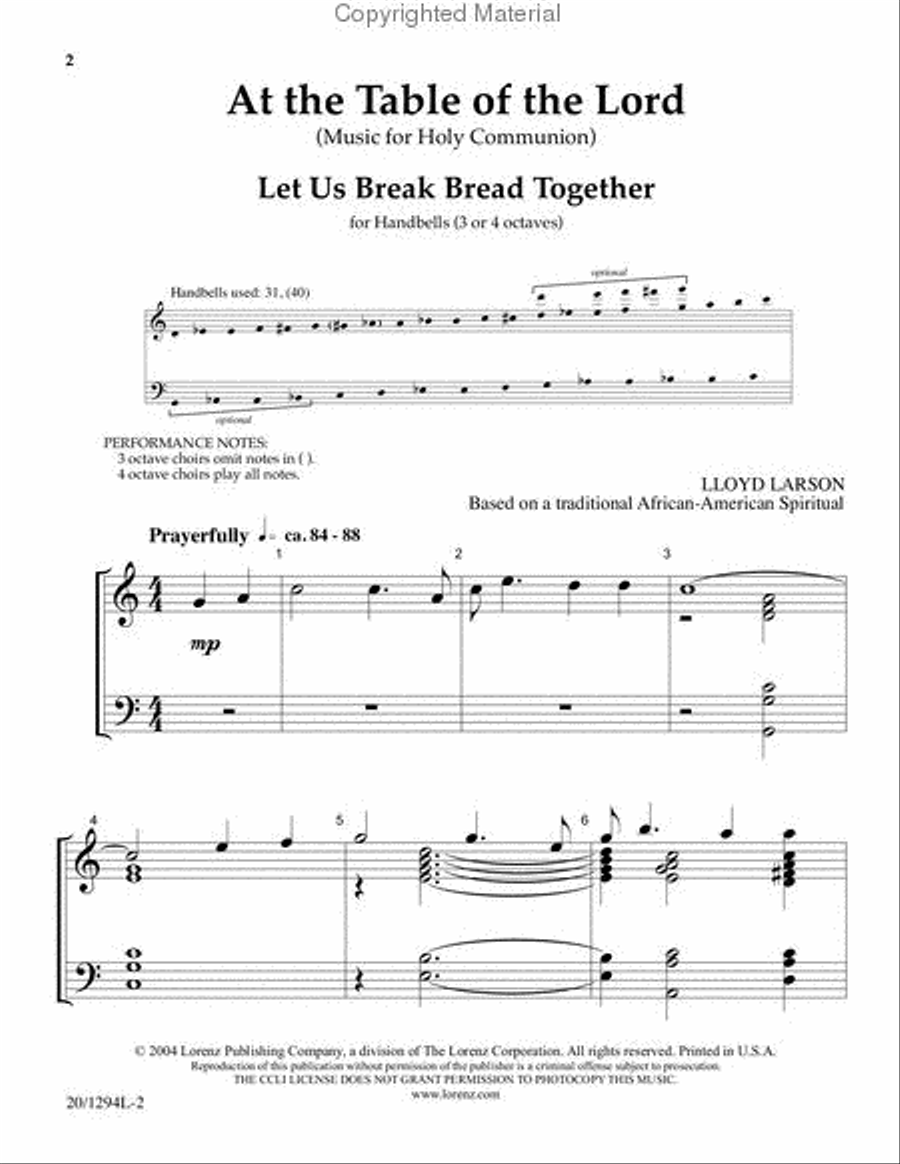 At the Table of the Lord 4-Octaves scores gallery preview page 2