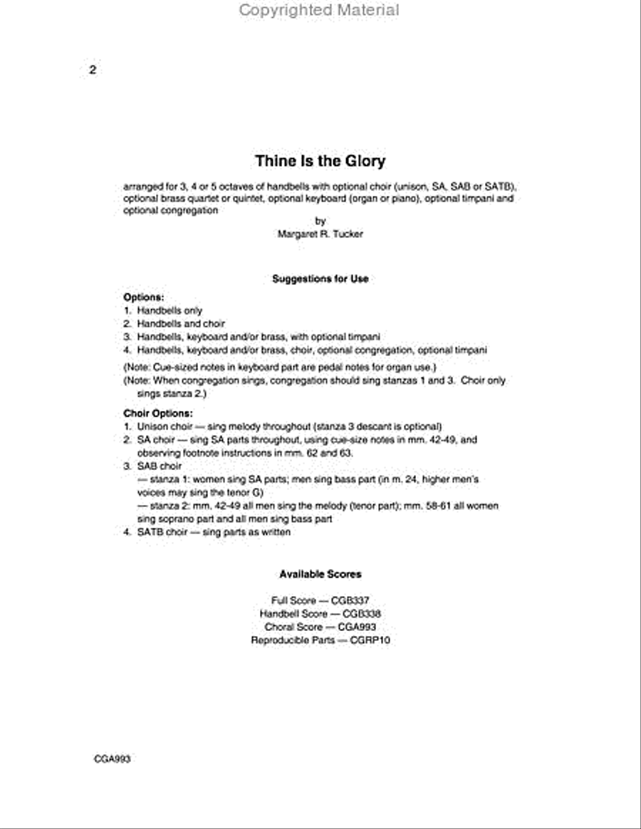 Thine Is the Glory - Choral Score SA scores gallery preview page 2