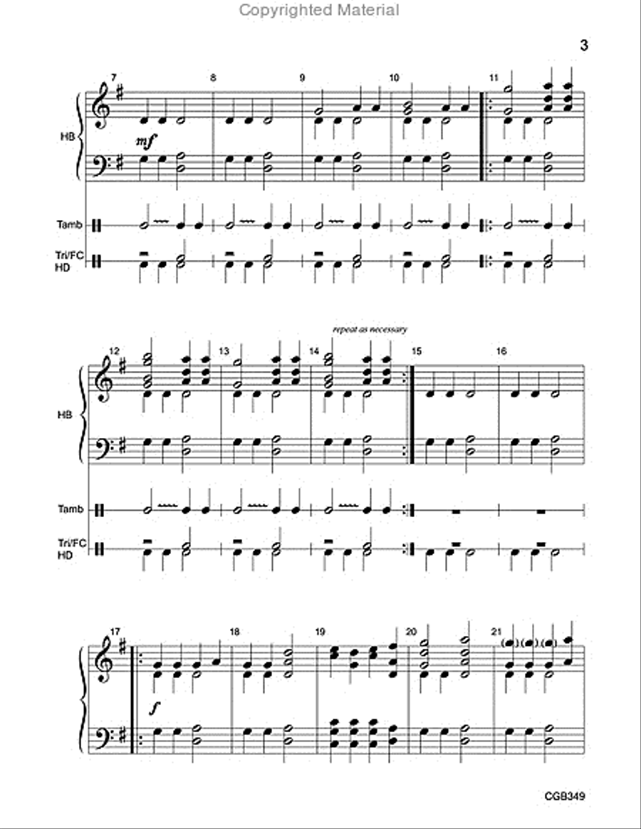 Processional on Good King Wenceslas 3-Octaves scores gallery preview page 3
