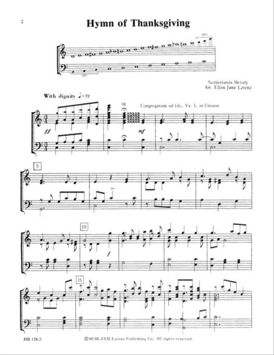 Hymn of Thanksgiving 4-Octaves scores gallery preview page 2