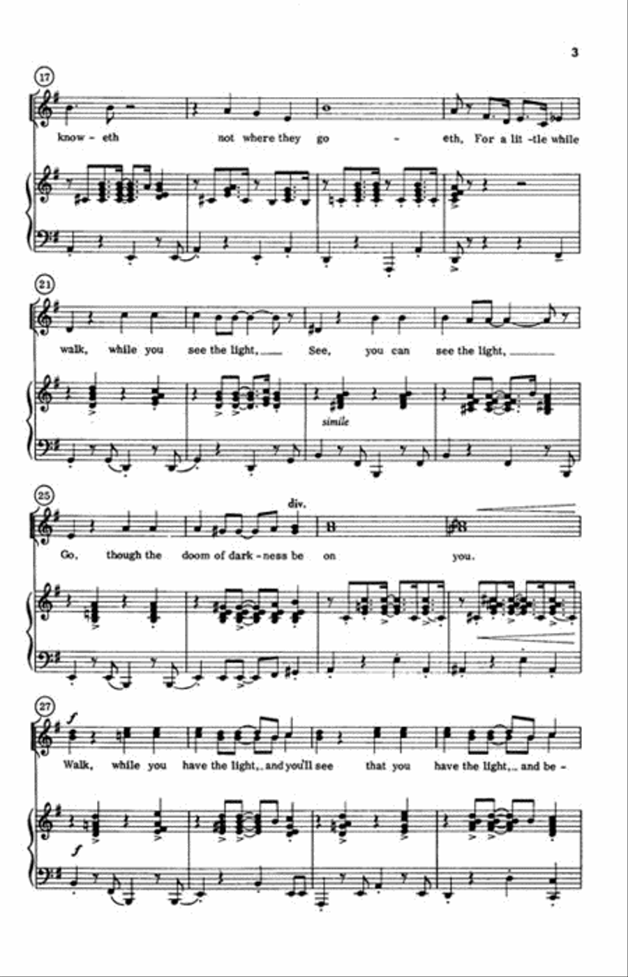 Walk, While You Have The Light Choir scores gallery preview page 3