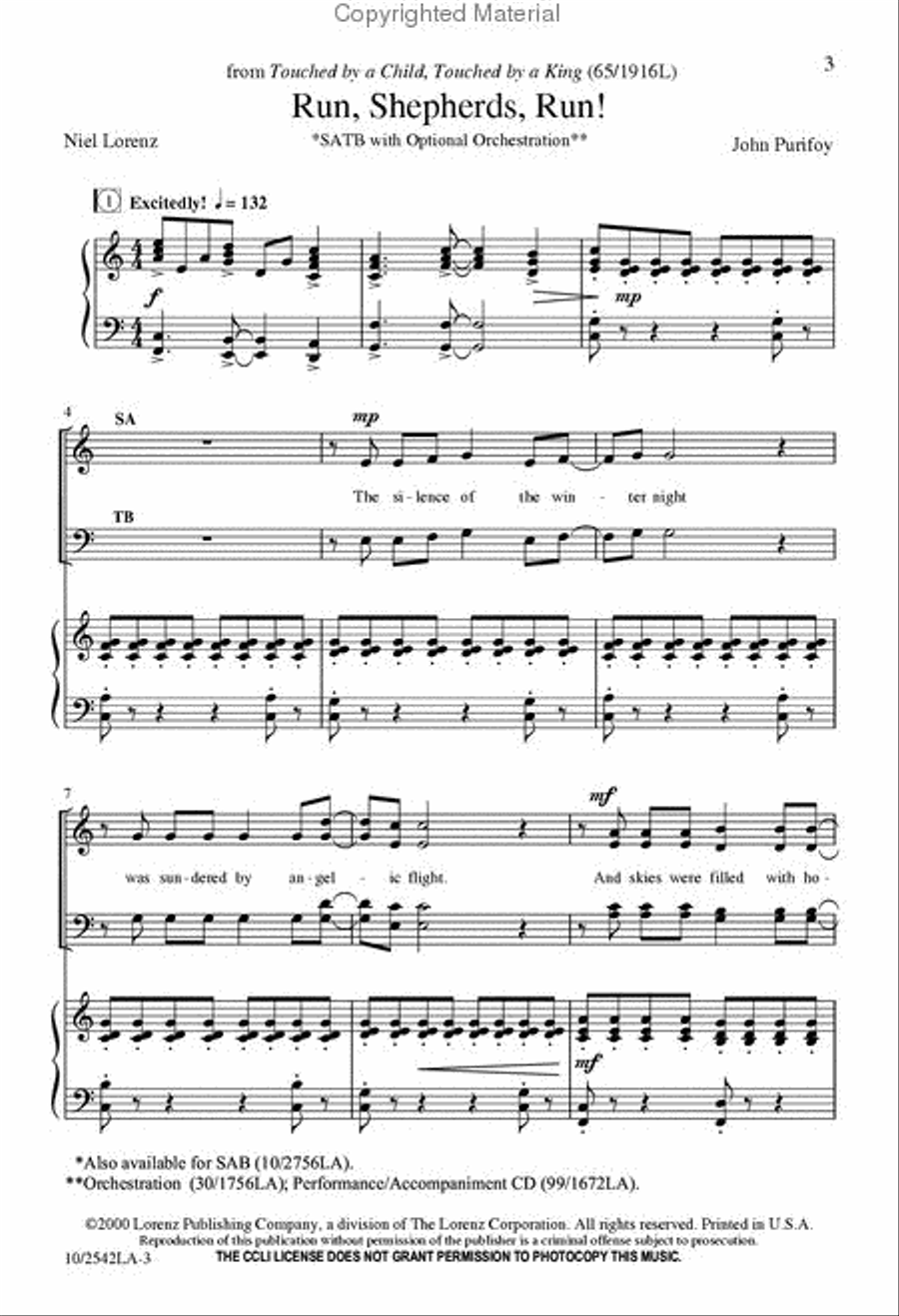 Run, Shepherds, Run Run, Shepherds, Run 4-Part scores gallery preview page 2