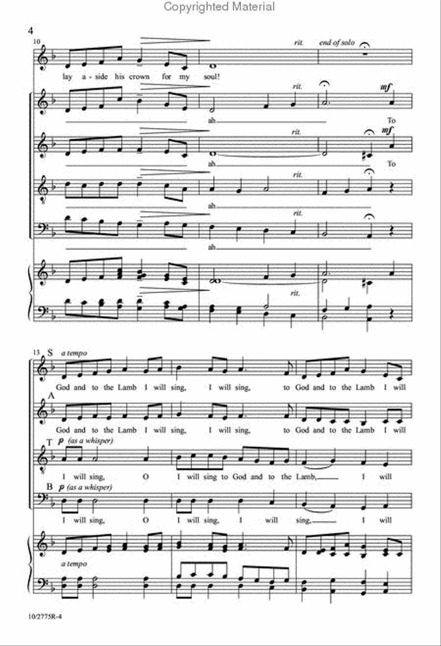 What Wondrous Love is This! 4-Part scores gallery preview page 4