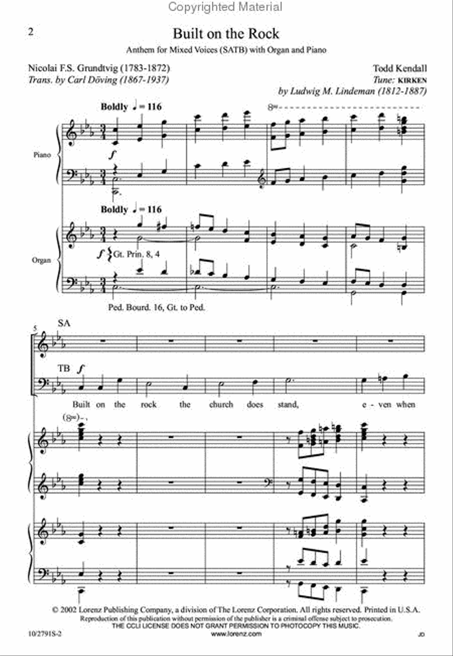 Built on the Rock Built on the Rock 4-Part scores gallery preview page 2