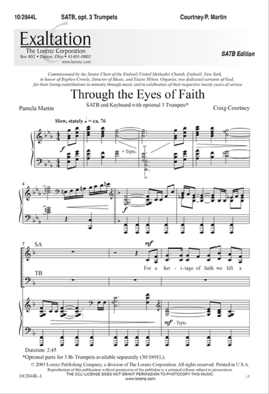 Through the Eyes of Faith 4-Part scores gallery preview page 1