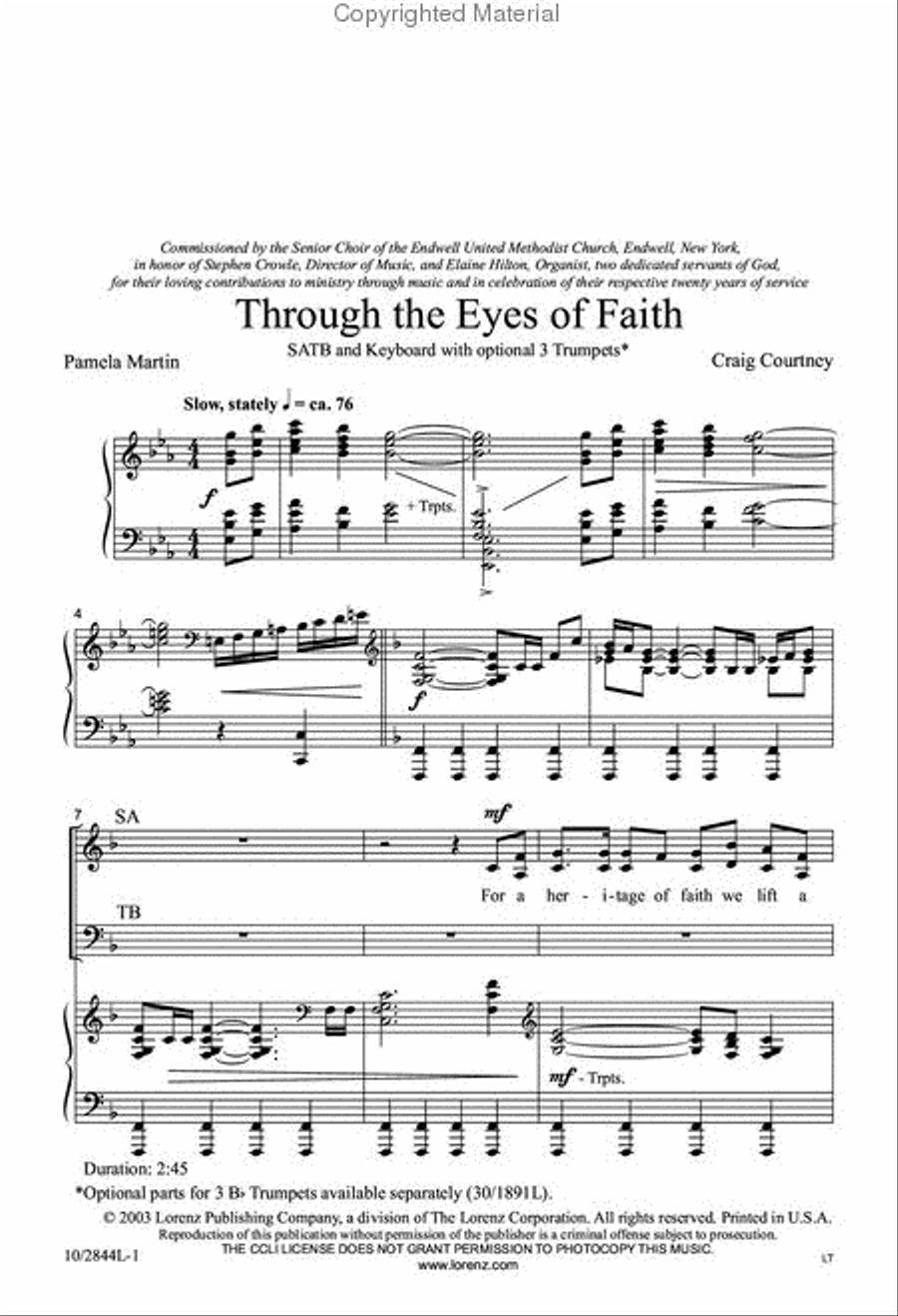 Through the Eyes of Faith 4-Part scores gallery preview page 2