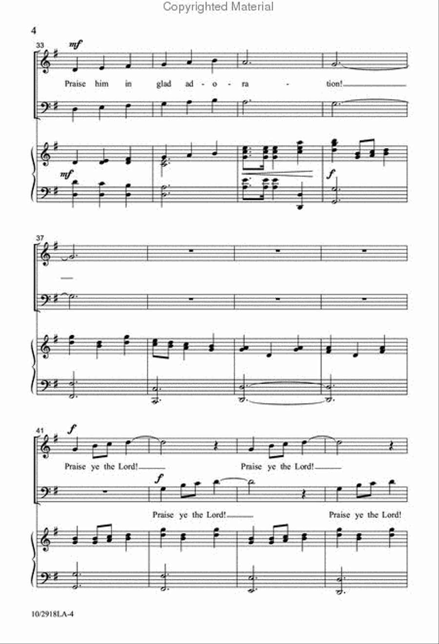 Praise Ye the Lord Praise Ye the Lord 4-Part scores gallery preview page 4