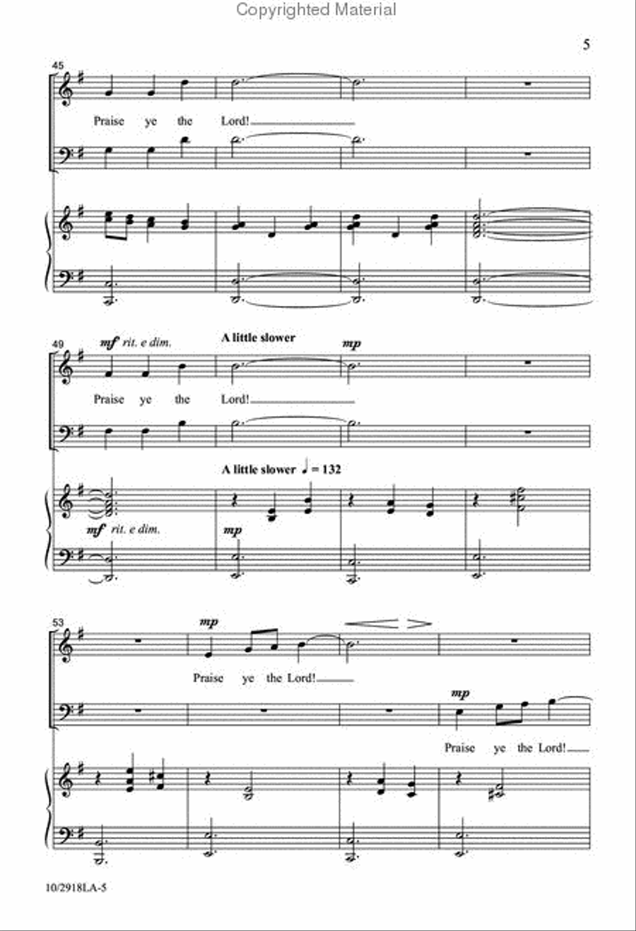 Praise Ye the Lord Praise Ye the Lord 4-Part scores gallery preview page 5
