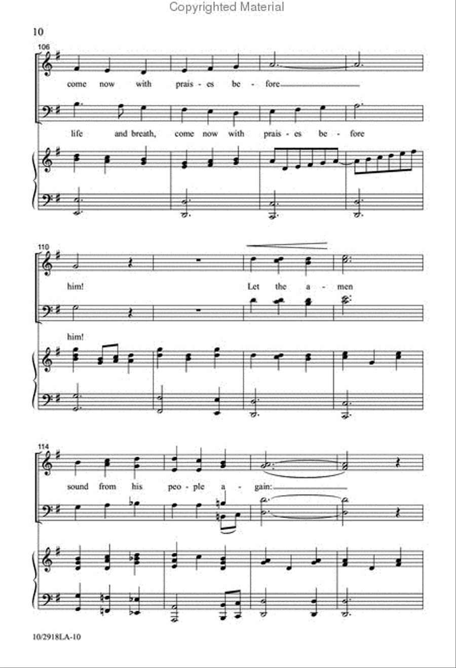 Praise Ye the Lord Praise Ye the Lord 4-Part scores gallery preview page 10