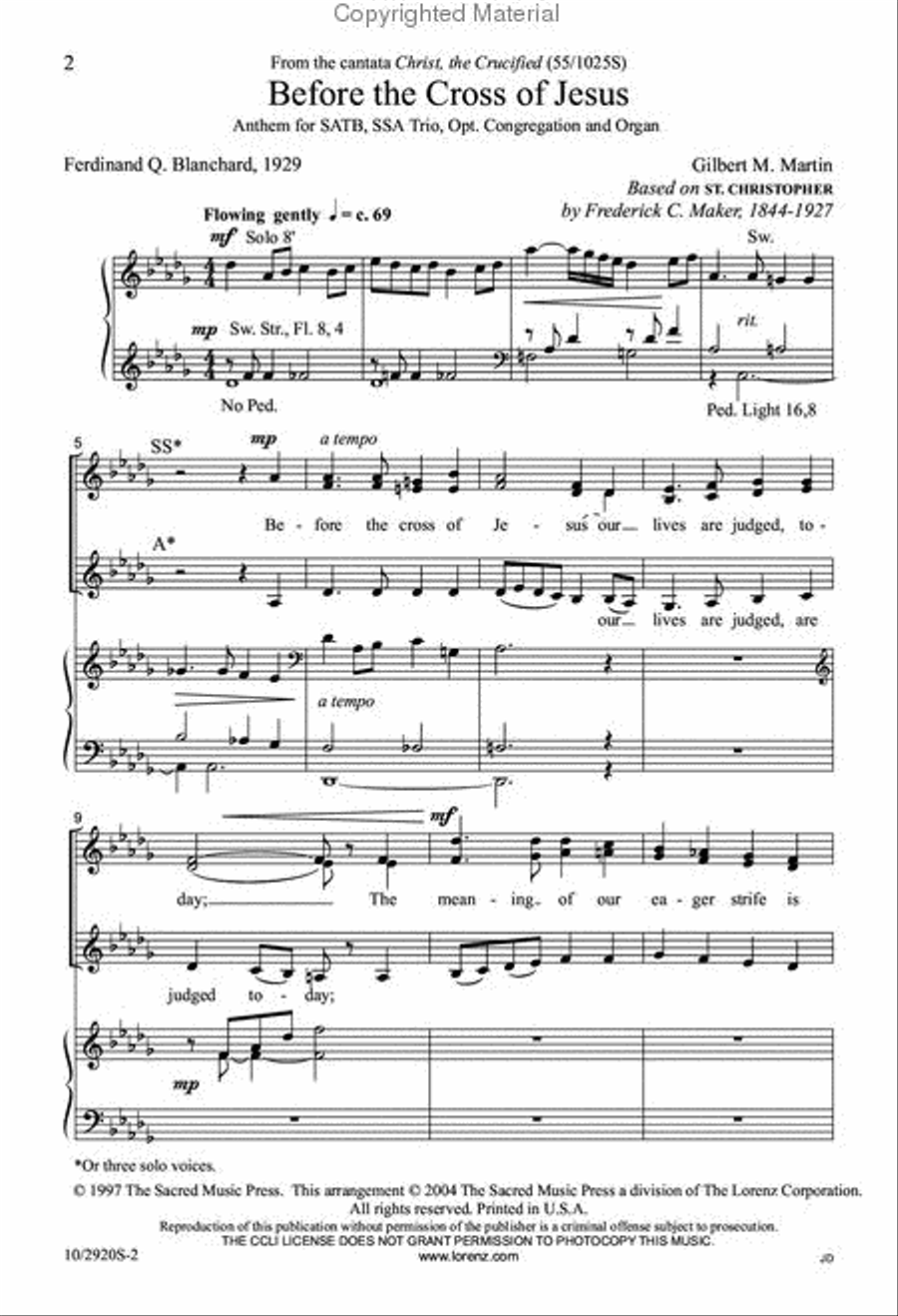 Before the Cross of Jesus 4-Part scores gallery preview page 2
