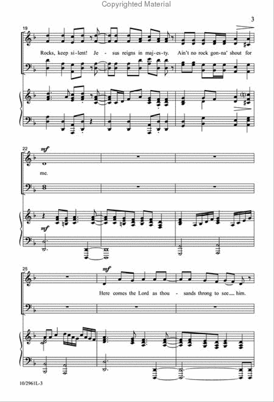 Ain't No Rock Gonna' Shout for Me 4-Part scores gallery preview page 4