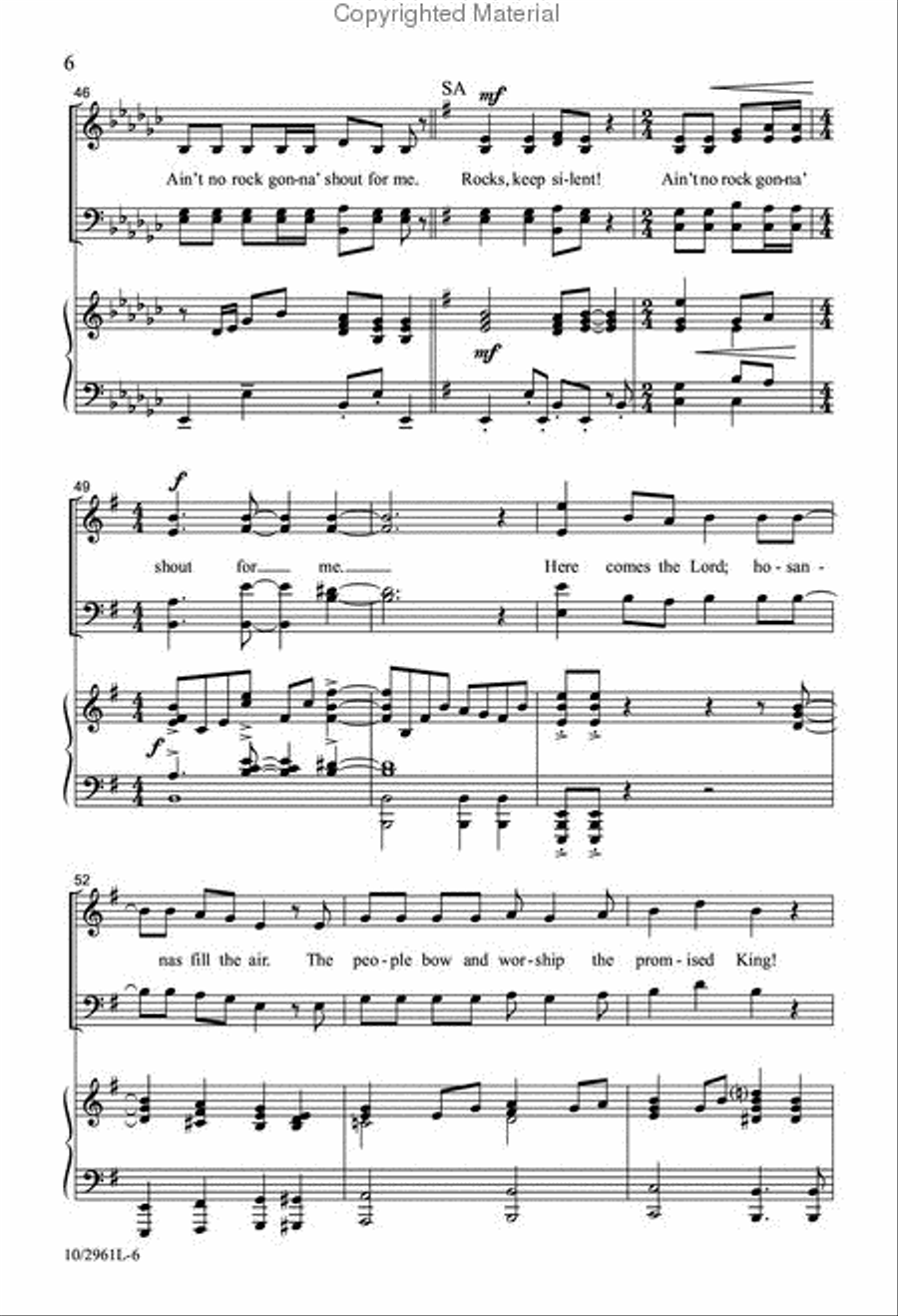 Ain't No Rock Gonna' Shout for Me 4-Part scores gallery preview page 7