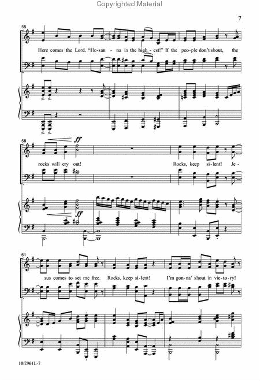 Ain't No Rock Gonna' Shout for Me 4-Part scores gallery preview page 8