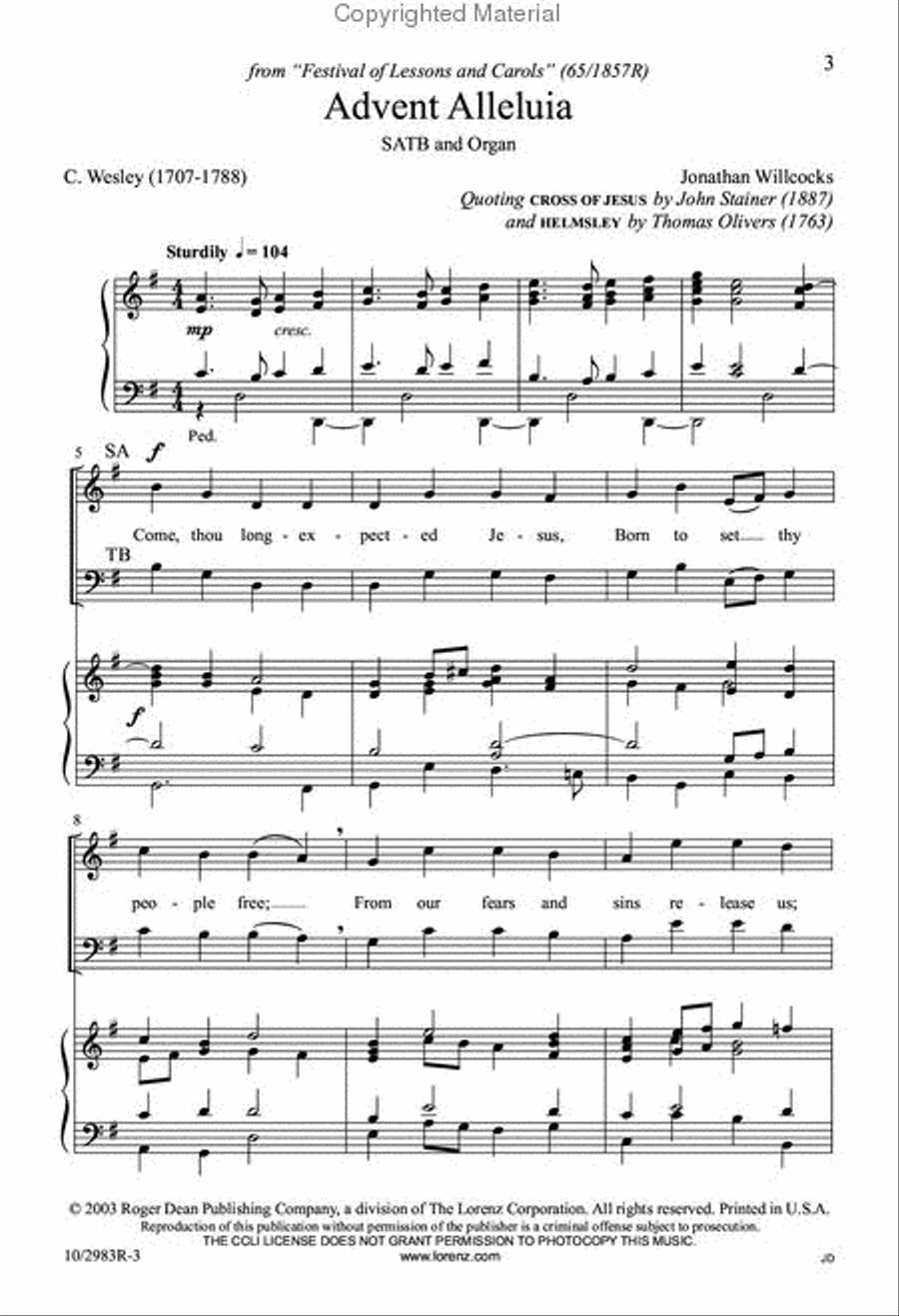 Advent Alleluia Advent Alleluia 4-Part scores gallery preview page 2