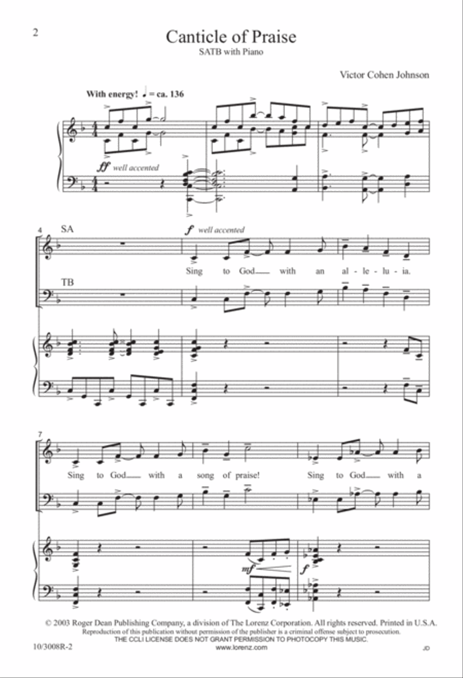 Canticle of Praise Canticle of Praise 4-Part scores gallery preview page 3