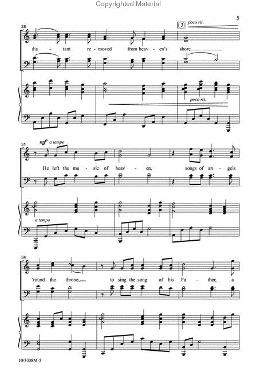 He Left the Music of Heaven Divisi scores gallery preview page 5