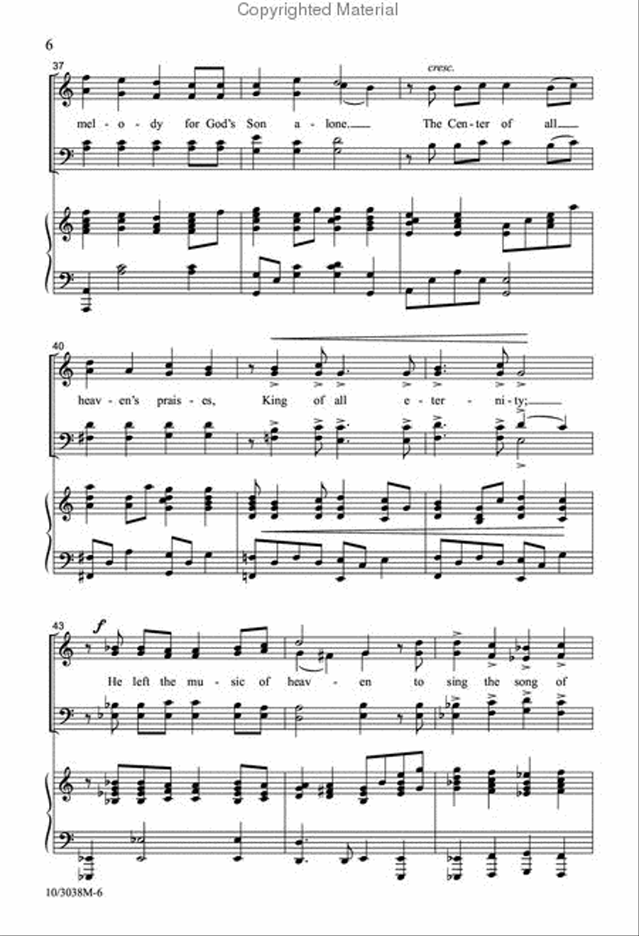 He Left the Music of Heaven Divisi scores gallery preview page 6