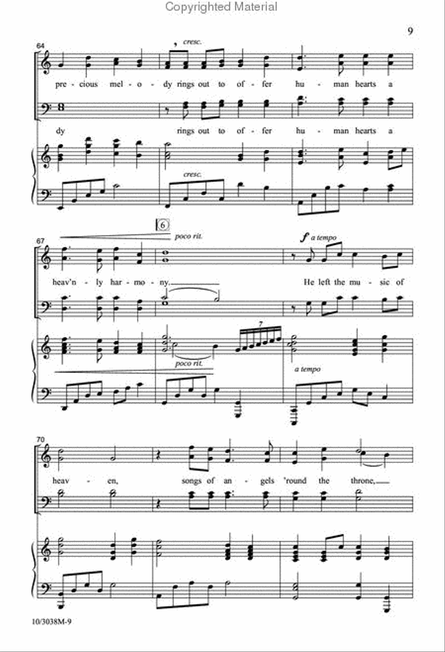 He Left the Music of Heaven Divisi scores gallery preview page 9
